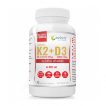 Witaminy D + K WISH K2 MK-7 200mcg+D3 100mcg 4000IU IN OIL 120kaps