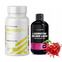 Zestaw Pokochaj Talię Promaker Berberine HCL 550mg 60kaps+BioTechUSA L-Carnitine 100.000 500ml