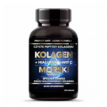 Wsparcie Włosów, Skóry, Paznokci Kompleks Intenson Kolagen Morski + Wit C + Hialuron 120tab