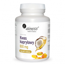 Kwas Kaprylowy Aliness Kwas Kaprylowy(60% c8) 600mg 90kaps