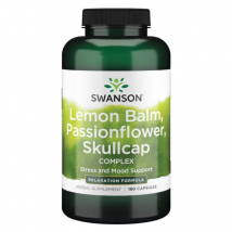 Stres i Nerwy Kompleks Swanson Lemon Balm Passionflower Skullcap 180kaps