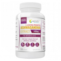 Adaptogeny WISH Ashwagandha Extract 500mg + L-leucyna 120kaps
