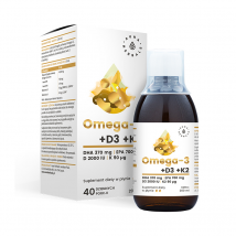 Kwasy Tłuszczowe Aura Herbals Omega-3 + D3 + K2 200ml