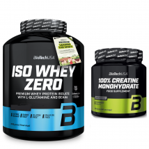 Zestaw BioTechUSA Iso Whey Zero 1,8kg+ 100% Creatine Monohydrate 500g