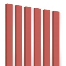 Lamelles sur panneau HDF 30x275 cm Corail/Blanc