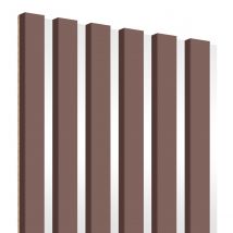 Lamelles sur panneau HDF 30x275 cm Rose poudré/Blanc