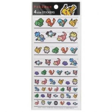 Pokemon 4 Size Sticker (Pixel Art Pikachu) One Size