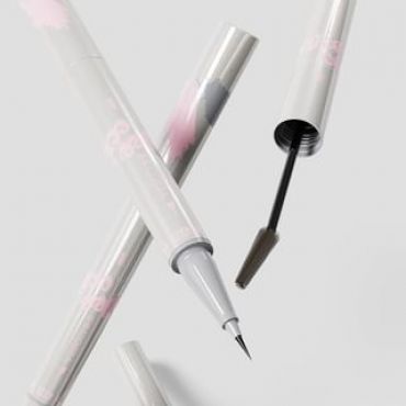 VEECCI - Neat & Fine Dual-Ended Eyebrow Pencil - 3 Colors G01# Gray Brown (2g & 0.3ml)
