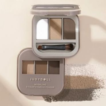 Judydoll - 3 Shade Eyebrow Powder - 2 Colors (2-3) #02 Dark Brown - 2.7g