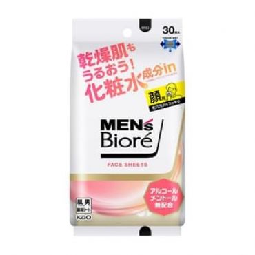 Kao - Men's Biore Face Sheet Mild Floral - 30 pcs - With Lotion Ingredients