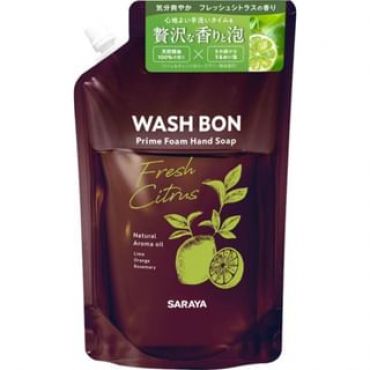 SARAYA - Wash Bon Prime Foam Hand Soap Fresh Citrus 500ml Refill