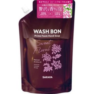 SARAYA - Wash Bon Prime Foam Hand Soap Sweet Floral 500ml Refill
