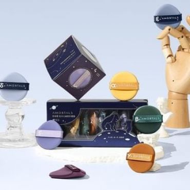 AMORTALS - Big Dipper Series Double-Sided Powder Puff Set - 2 Types Puff Set (4pcs & Rack)