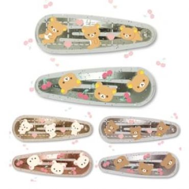 Rilakkuma Hair Clip (Set of 2) Chairoikoguma - 20×55mm