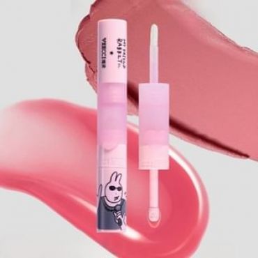 VEECCI - Good Luck Rabbit Dual-Ended Lip Glaze My Friend Rabbit Limited Edition - 6 Colors F05 Peaches - 4g