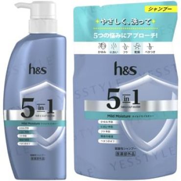 h&s - 5 In1 Hair & Scalp Solution Mild Moisture Shampoo 850g Refill