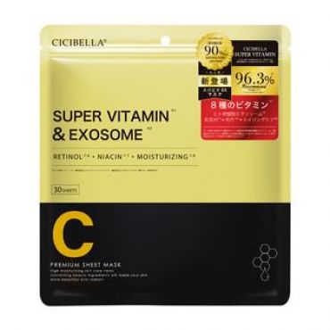 CICIBELLA - Premium Sheet Mask Super Vitamin & Exosome 30 pcs