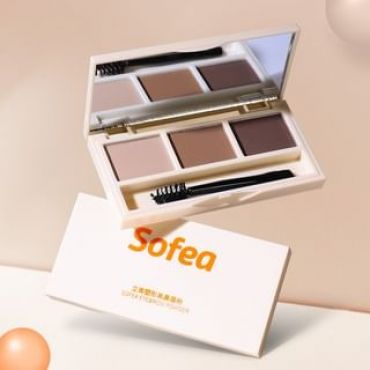 Sofea - 3D Shaping 3-Color Eyebrow Powder - 2 Types Light brown - 3.9g