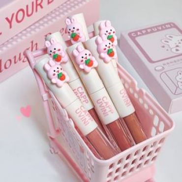 Cappuvini - Bunny Dual-Ended Lip Glaze / Set - 3 Colors 02# (Lip Glaze*2g + Lip Gloss*2g)