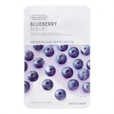 THE FACE SHOP - Real Nature Face Mask 1pc (20 Types) 20g Blueberry