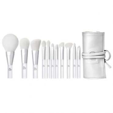 BLJ - Mini Make Up Brush Pouch Set - Silver #Snow Spirit - 11pcs