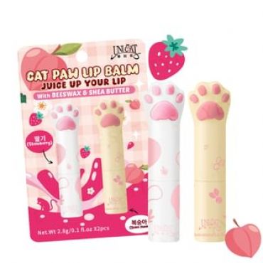 UNICAT - Cat Paw Lip Balm Set Strawberry + Peach 1 set