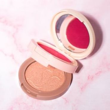 J.Cat - 2 in 1 Piece Of Cake Blush + Highlighter - 4 Colors #PGH106 See you, Tomato