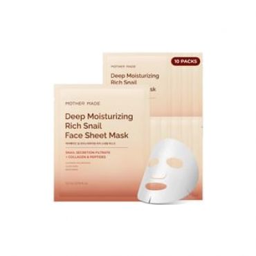 MOTHER MADE - Deep Moisturizing Rich Snail Mask Set 2025 Version - 22ml x 10 pcs