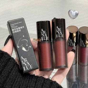 Art Value - Punk Metallic Matte Velvet Lip Mud - 6 Colors 2# Pink Apricot - 2g