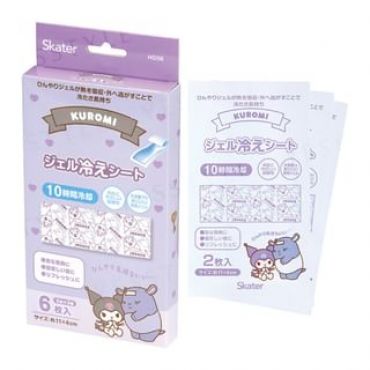 Skater - Sanrio KUROMI & Baku Cooling Gel Sheet 6 pcs 2 sheets × 3 packs - 110×40mm