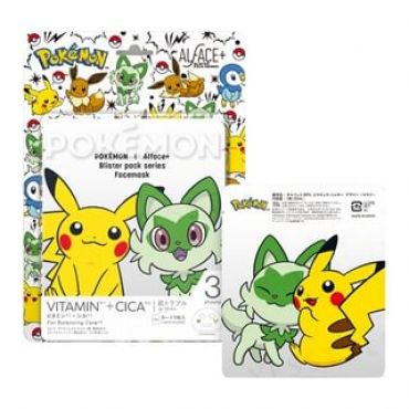 ALFACE+ - Pokemon Pikachu & Meowha Blister Pack Series Facemask 3 pcs