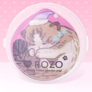 ROZO - Sleepy Kitten Powder Puff with Case Kitten with Hat - 1pc