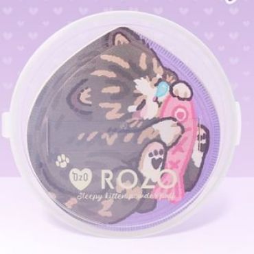 ROZO - Sleepy Kitten Powder Puff with Case Kitten & Fish - 1pc