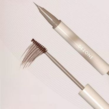 DEZONE - Dual Head Liquid Eyebrow Pen & Shaping Tint - 4 Colors H12 Greyish Brown (0.3ml + 1.8g)