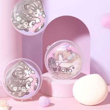 ROZO - Sleepy Kitten Powder Puff with Case Kitten & Fish - 1pc