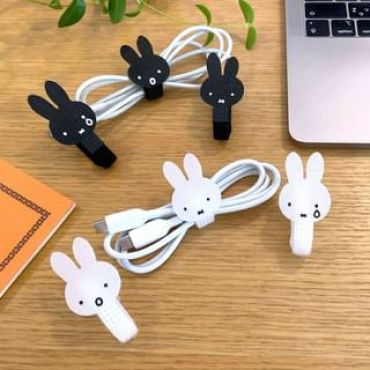 Dick Bruna Miffy Cable Organizer Tie (Set of 3) Black