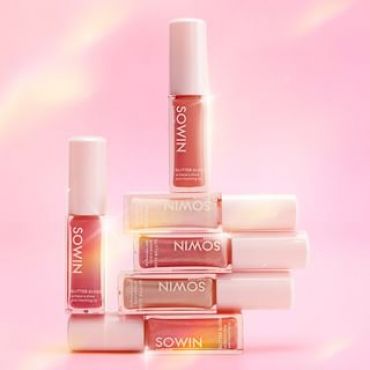 SOWIN - Glass Glow Glitter Lip Gloss - 6 Colors 01 Frosty Gleam - 8g