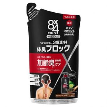 Kao - 8 x 4 Men Middle Body Wash 300ml Refill