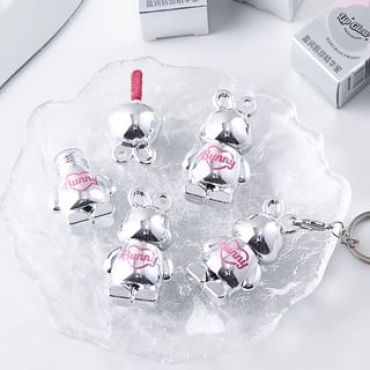 MANSLY - Bunny Keychain Lip Gloss - 4 Colors G01# Honey Black Tea - 0.8g