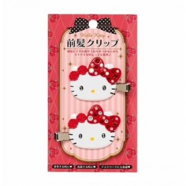 Hello Kitty Bangs Hair Clip Deluxe - Red (Set of 2) 5.3 x 4cm