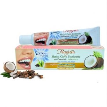 Rasyan - Extra White Herbal Clove Toothpaste with Coconut & Aloe Vera Mini 30g mini