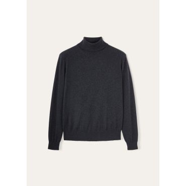 Loro Piana - Classic Turtleneck, Black/Gray Melange, Size: 56