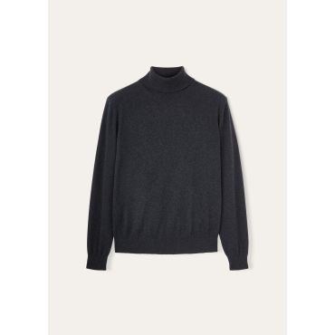 Loro Piana - Classic Turtleneck, Black/Gray Melange, Size: 56