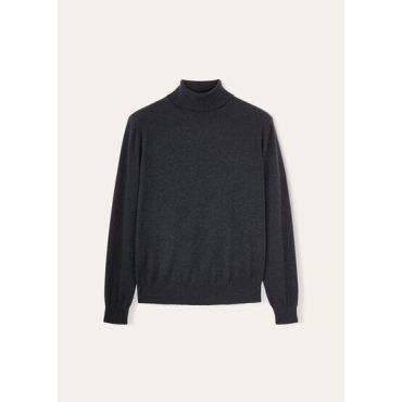 Loro Piana - Classic Turtleneck, Black/Gray Melange, Size: 56
