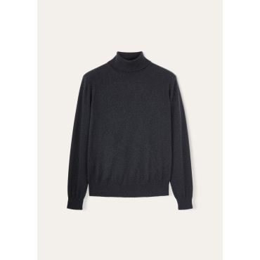 Loro Piana - Classic Turtleneck, Black/Gray Melange, Size: 56
