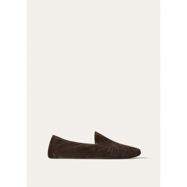 Loro Piana - Mocassino Maurice Suede, Man, Chocolate/Walnut Melange, Size: 45