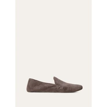 Loro Piana - Mocassino Maurice Suede, Man, Warm Taupe/Walnut Melange, Size: 45