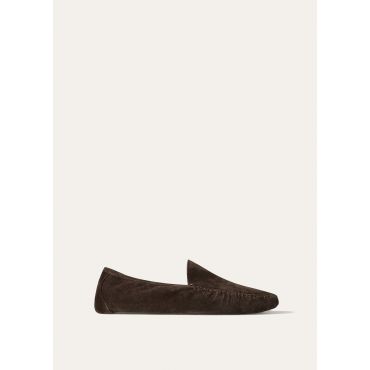 Loro Piana - Mocassino Maurice Suede, Man, Chocolate/Walnut Melange, Size: 45