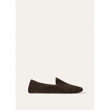 Loro Piana - Mocassino Maurice Suede, Man, Chocolate/Walnut Melange, Size: 45
