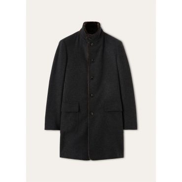 Loro Piana - Sweater Coat Light Cash Double/castorino, Man, Black/Gray Melange, Size: M